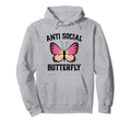 Anti Social Butterfly Hoodie - Custom Art Print Men Women - T-Shirt, Sweatshirt, Hoodie