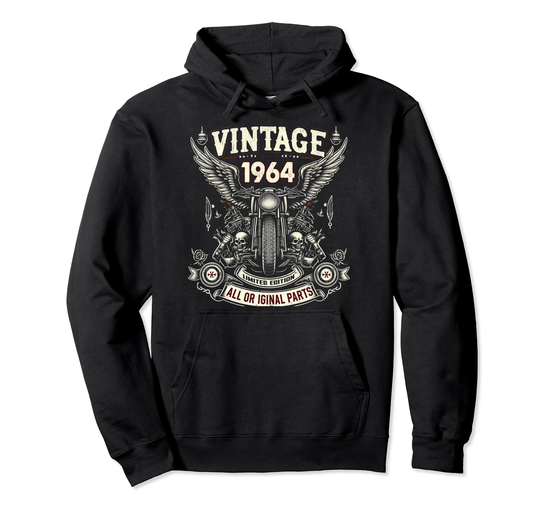 1964 Born 1964 60Th Birthday Motorcycle Hoodie - Unique Graphic for Adults - T-Shirt, Sweatshirt, Hoodie