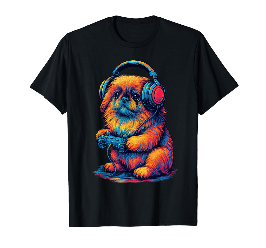 Pekingese Gamer Gaming Dog Lover T-Shirt - Graphic Print Unisex - T-Shirt, Sweatshirt, Hoodie