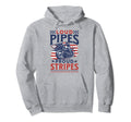 Patriotic Old Biker Motorcycle Hoodie - Fun Novelty Design for Adults - T-Shirt, Sweatshirt, Hoodie
