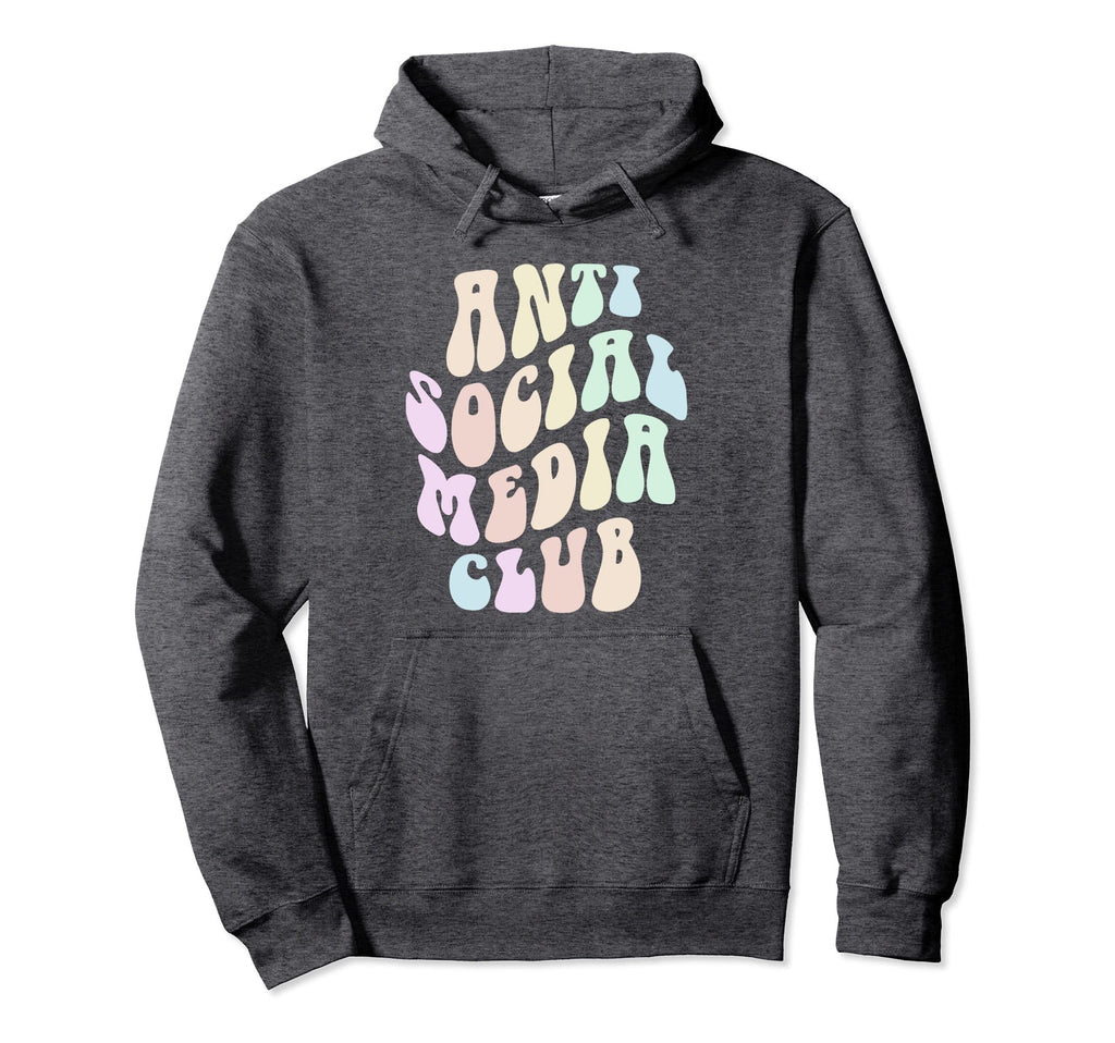 Groovy Anti Social Media Club Hoodie - Casual Everyday Wear Men Women - T-Shirt, Sweatshirt, Hoodie