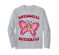 Groovy Anti Social Butterfly Ironic T-Shirt - Trendy Graphic for Adults - T-Shirt, Sweatshirt, Hoodie