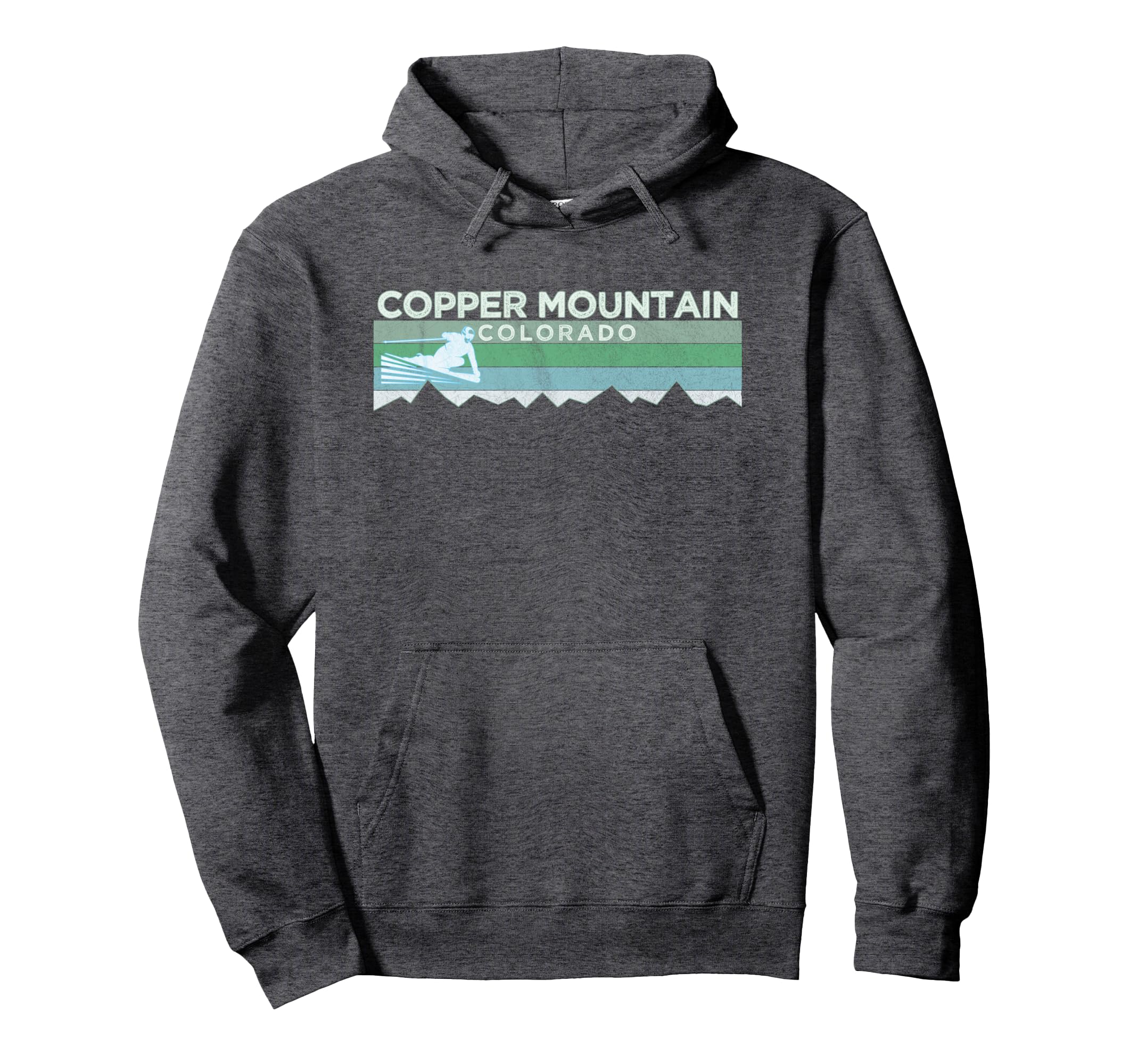 Copper Mountain Colorado Distressed Skiing Hoodie - Graphic Print Unisex - T-Shirt, Sweatshirt, Hoodie