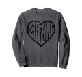 Caffeine Love Heart Typography Sweatshirt - Fun Novelty Design for Adults - T-Shirt, Sweatshirt, Hoodie