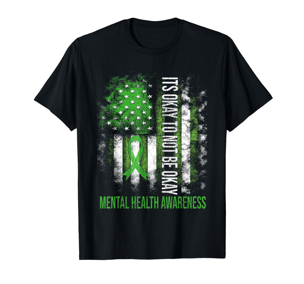 Its Okay To Not Be Okay Us Flag Mental T-Shirt - Unique Graphic Men Women - T-Shirt, Sweatshirt, Hoodie