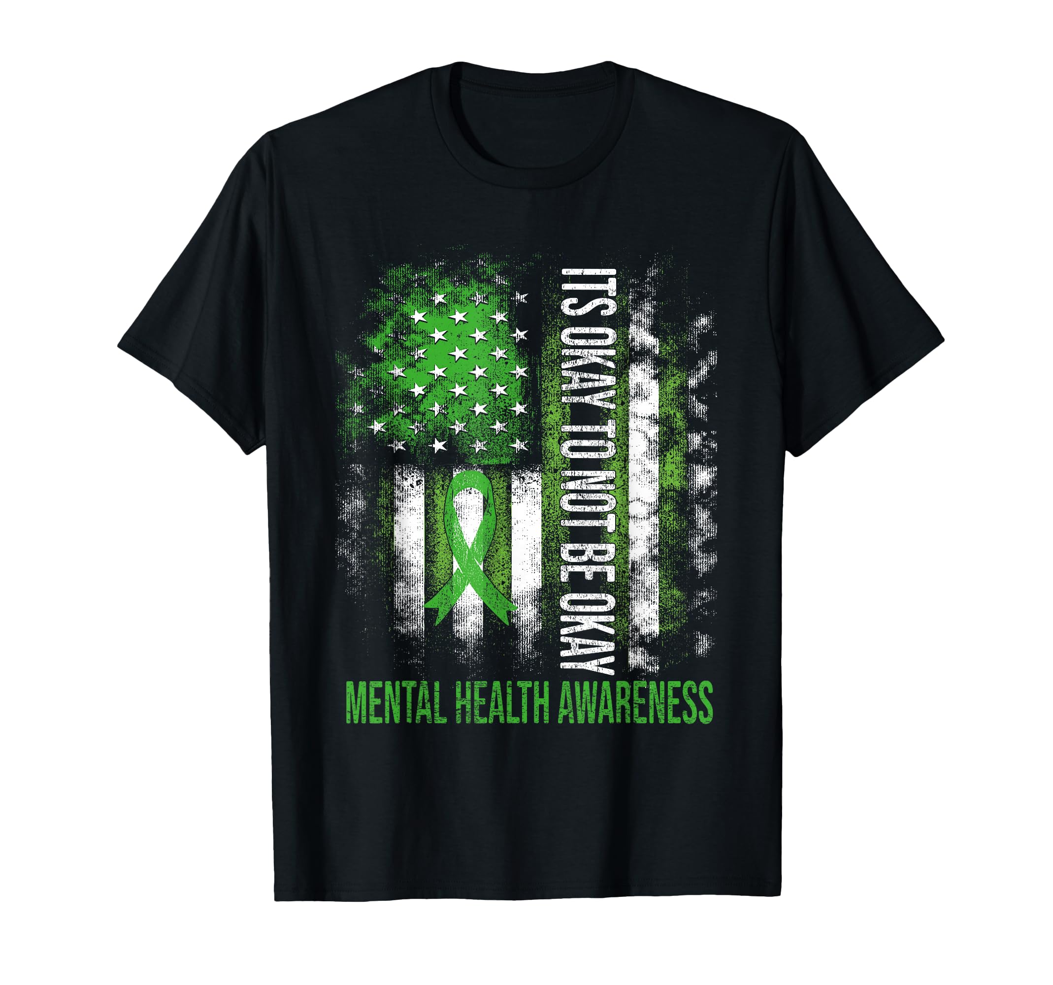 Its Okay To Not Be Okay Us Flag Mental T-Shirt - Unique Graphic Men Women - T-Shirt, Sweatshirt, Hoodie