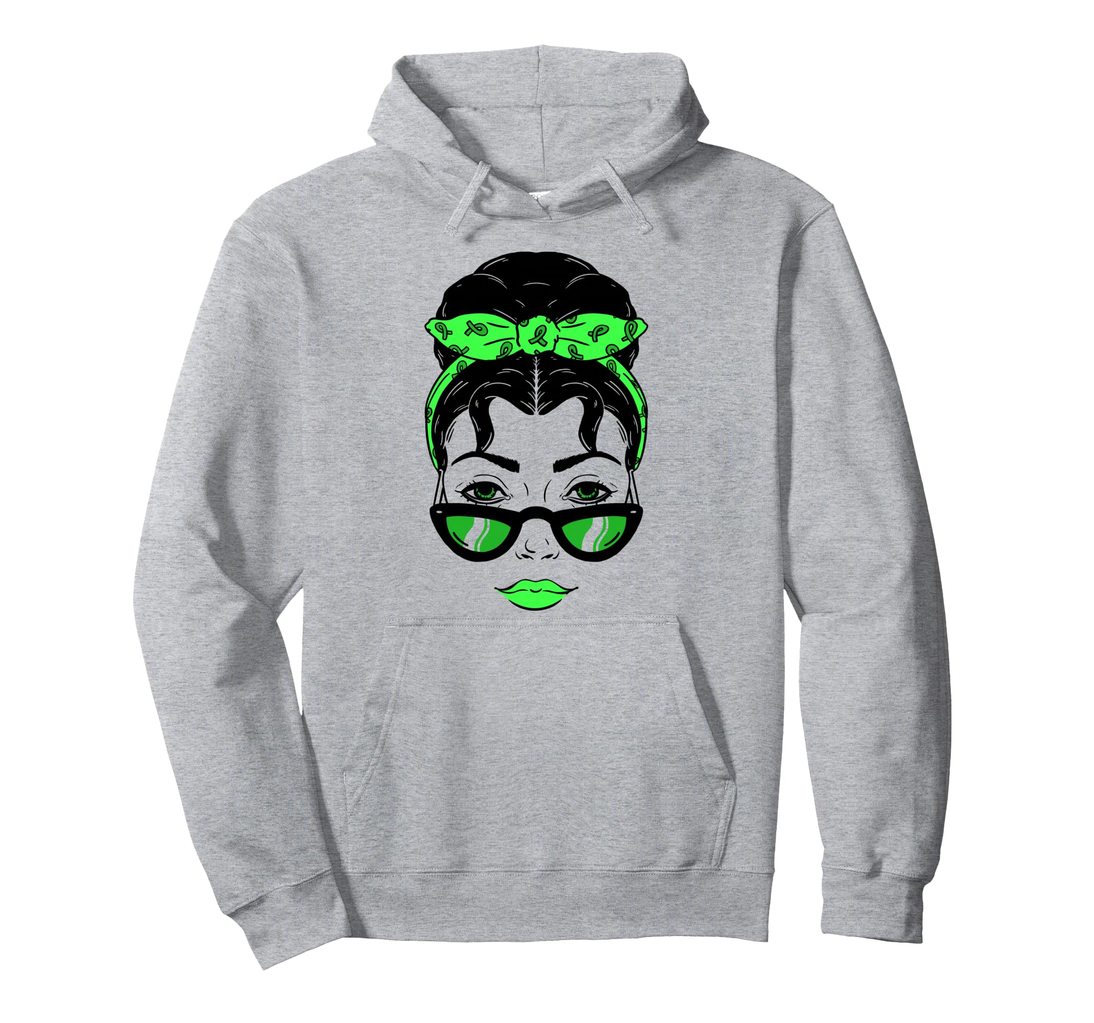Mental Health Warrior Messy Bun Mental Hoodie - Fun Novelty Design Unisex - T-Shirt, Sweatshirt, Hoodie