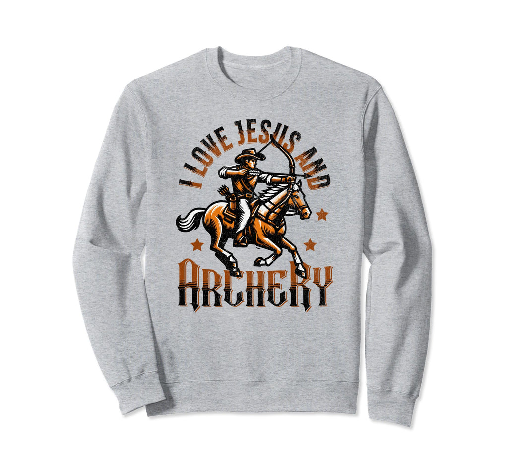I Love Jesus And Archery Sweatshirt - Minimalist Print for Adults - T-Shirt, Sweatshirt, Hoodie