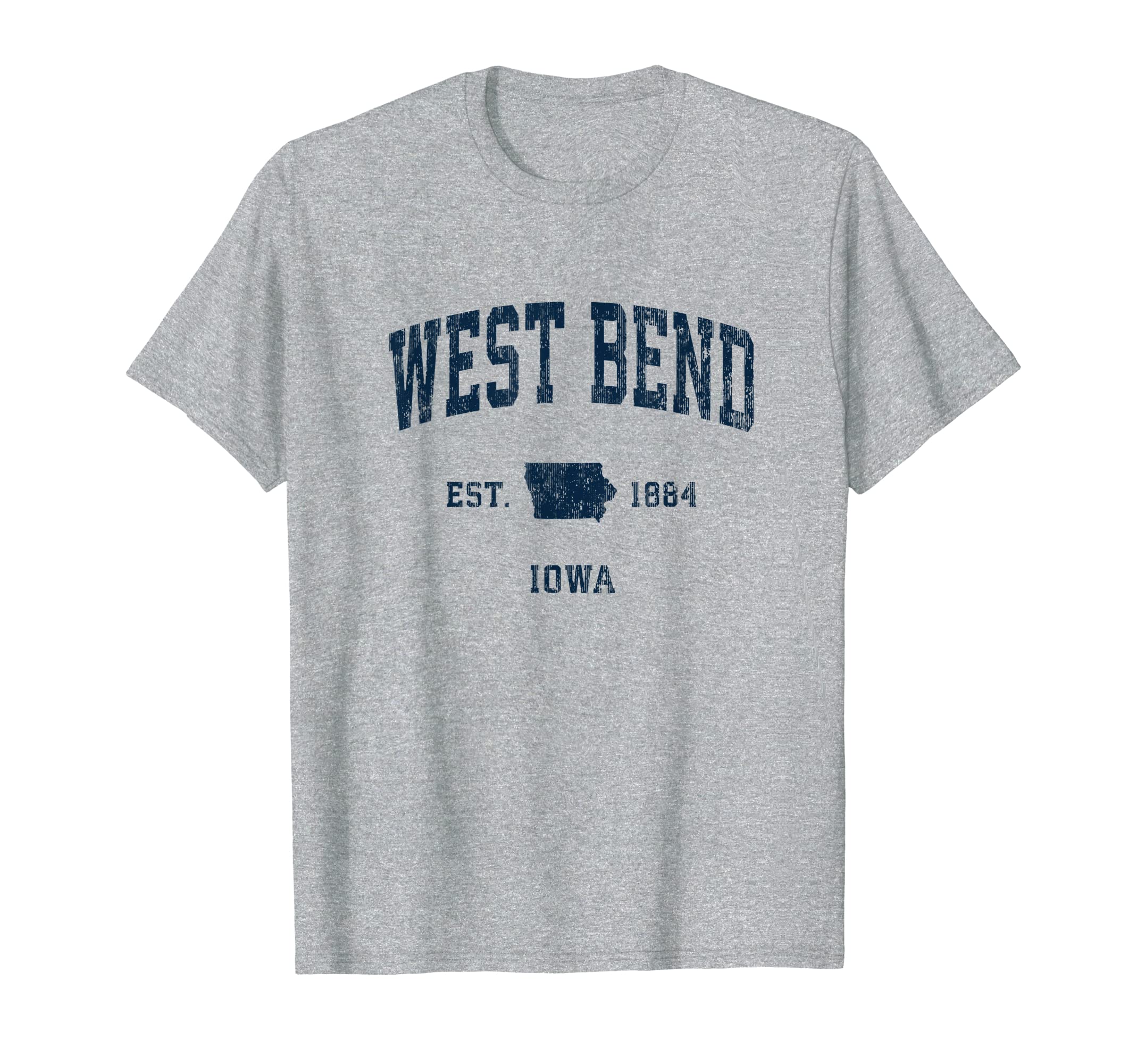West Bend Iowa Ia Athletic Navy T-Shirt - Minimalist Print for Adults - T-Shirt, Sweatshirt, Hoodie