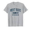 West Bend Wisconsin Wi Sports Navy T-Shirt - Novelty Apparel Unisex - T-Shirt, Sweatshirt, Hoodie