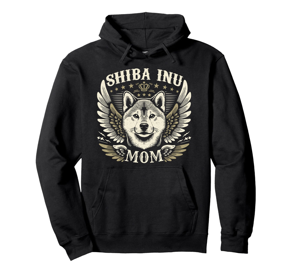 Shiba Inu Mom Biker Wings Motorcycle Hoodie - Graphic Print Men Women - T-Shirt, Sweatshirt, Hoodie