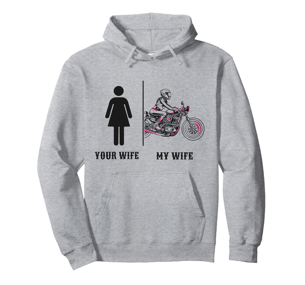 Motorcycle Biker Wife Marriage Wedding Hoodie - Unique Graphic for Adults - T-Shirt, Sweatshirt, Hoodie