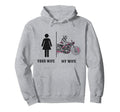 Motorcycle Biker Wife Marriage Wedding Hoodie - Unique Graphic for Adults - T-Shirt, Sweatshirt, Hoodie