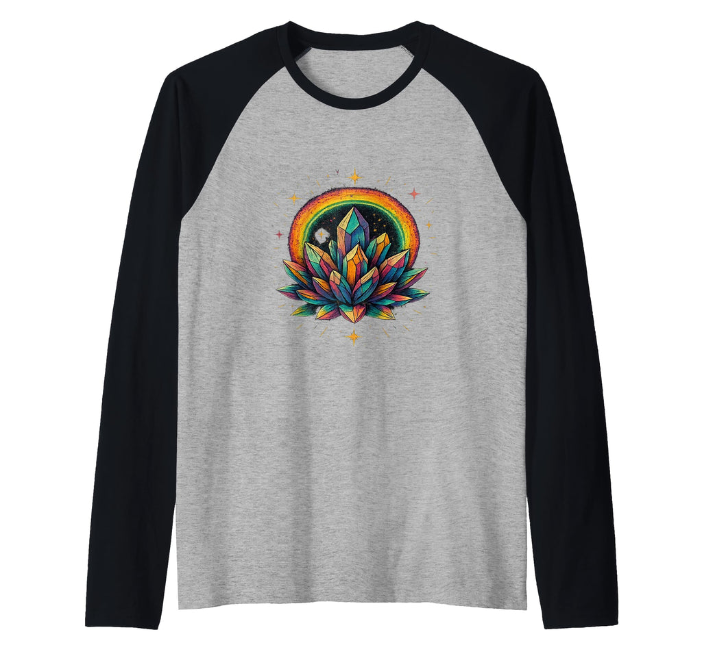 Rainbow Crystal Cluster Spiritual Energy T-Shirt - Graphic Print Unisex - T-Shirt, Sweatshirt, Hoodie