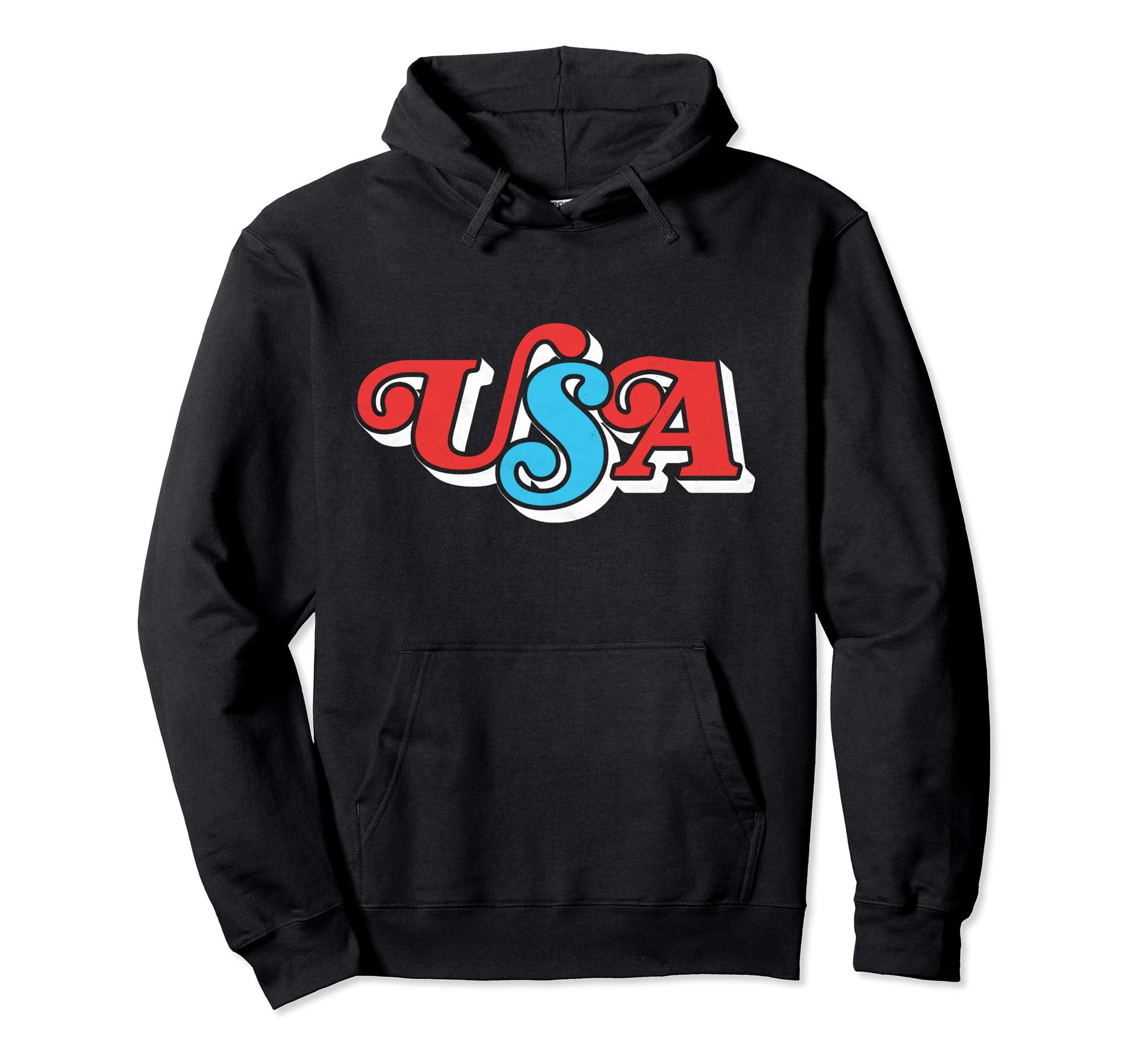 Usa Typography Patriotic 4Th July 80S Hoodie - Graphic Print Unisex - T-Shirt, Sweatshirt, Hoodie