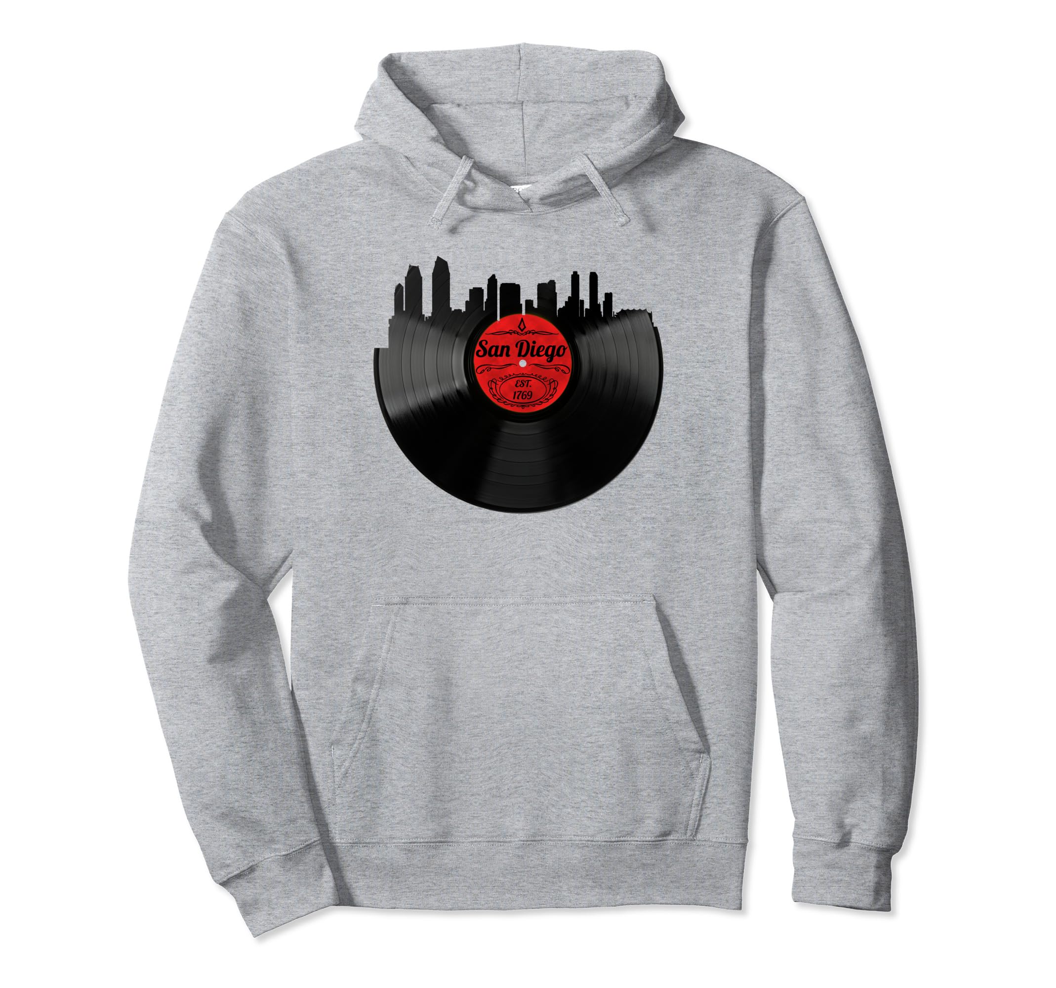 San Diego Cali Skyline Vinyl Sweatshirt - Novelty Apparel for Adults - T-Shirt, Sweatshirt, Hoodie