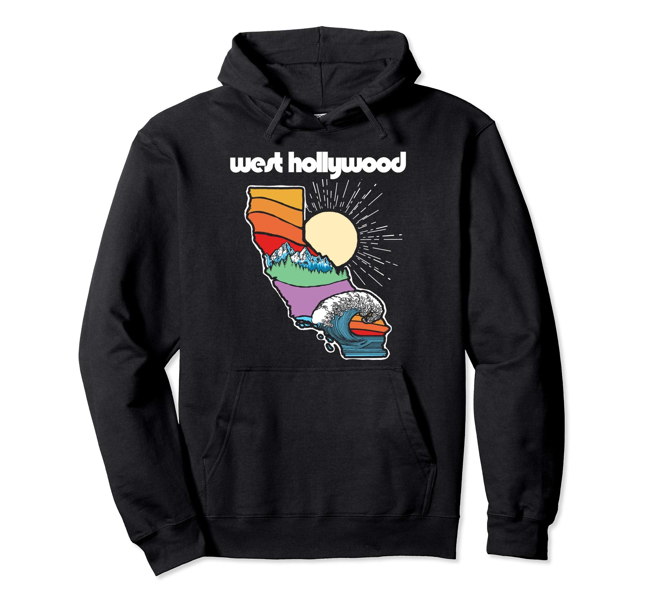 West Hollywood California Outdoors Hoodie - Streetwear Style Men Women - T-Shirt, Sweatshirt, Hoodie