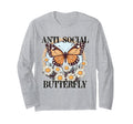 Anti Social Butterfly Daisy Flowers And T-Shirt - Graphic Print Men Women - T-Shirt, Sweatshirt, Hoodie
