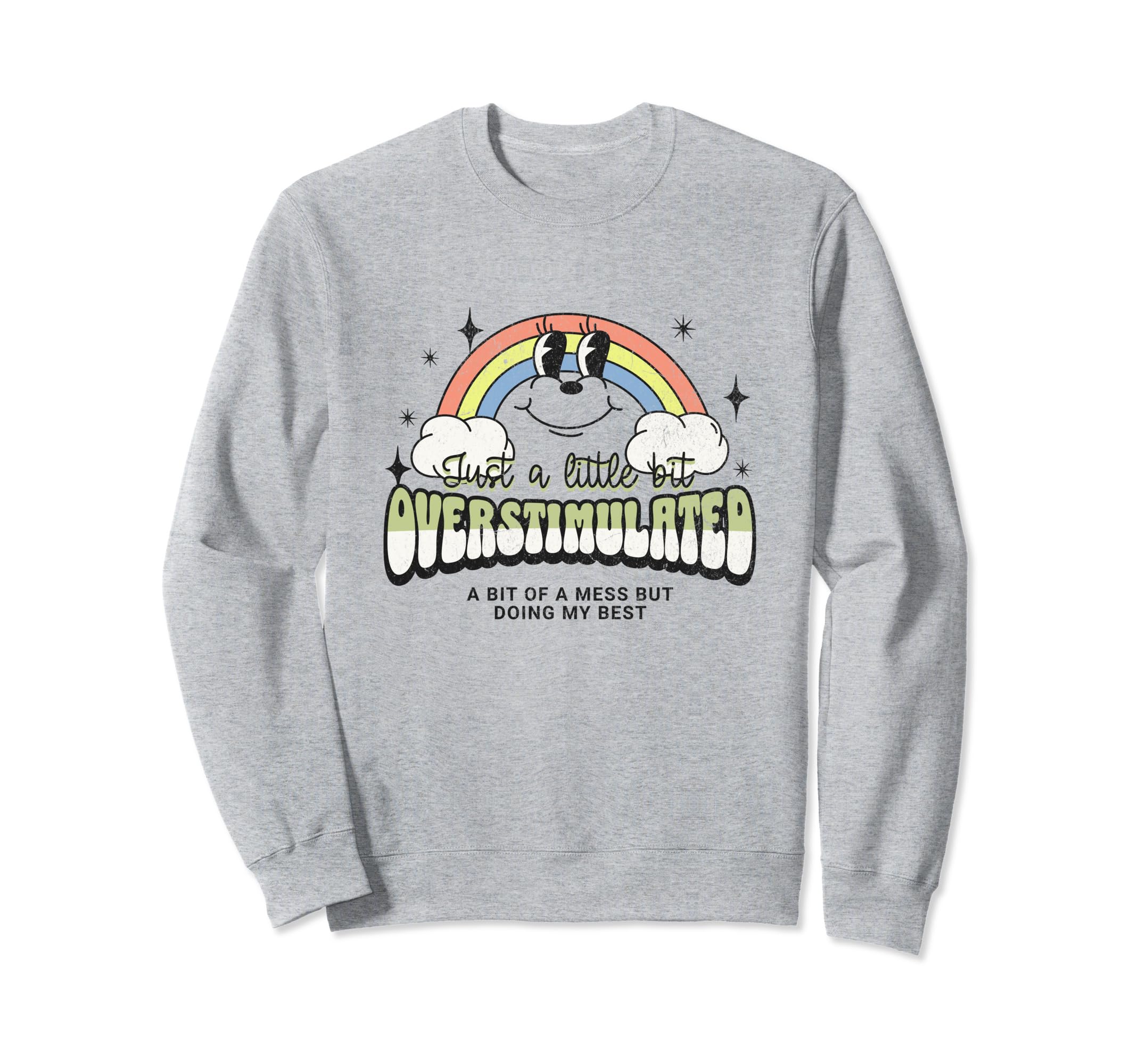 Funny Overstimulated Mental Health Sweatshirt - Minimalist Print for Adults - T-Shirt, Sweatshirt, Hoodie