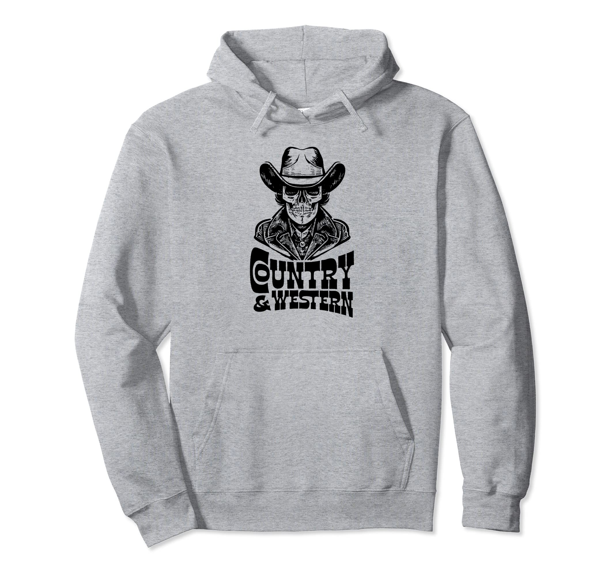 Country Music Country Western Skull Hoodie - Fun Novelty Design Unisex - T-Shirt, Sweatshirt, Hoodie