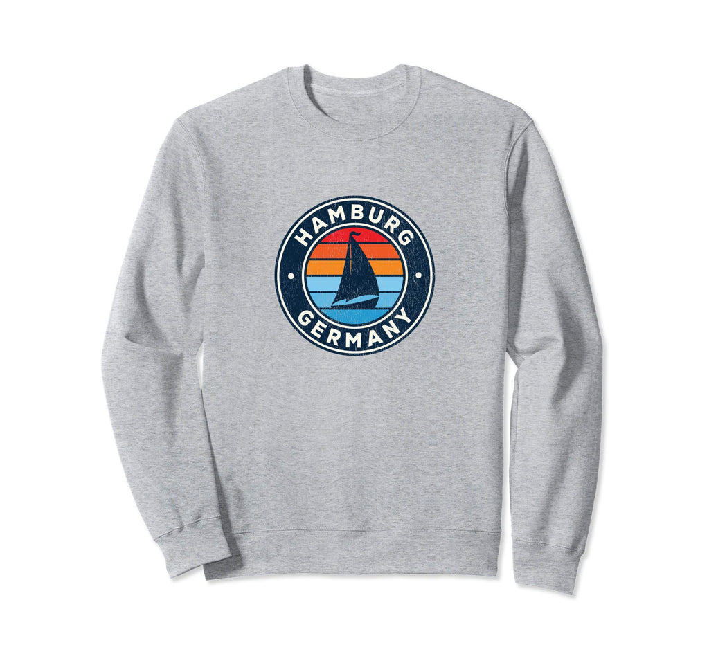 Hamburg Germany Sailboat 70S Sweatshirt - Graphic Print for Adults - T-Shirt, Sweatshirt, Hoodie