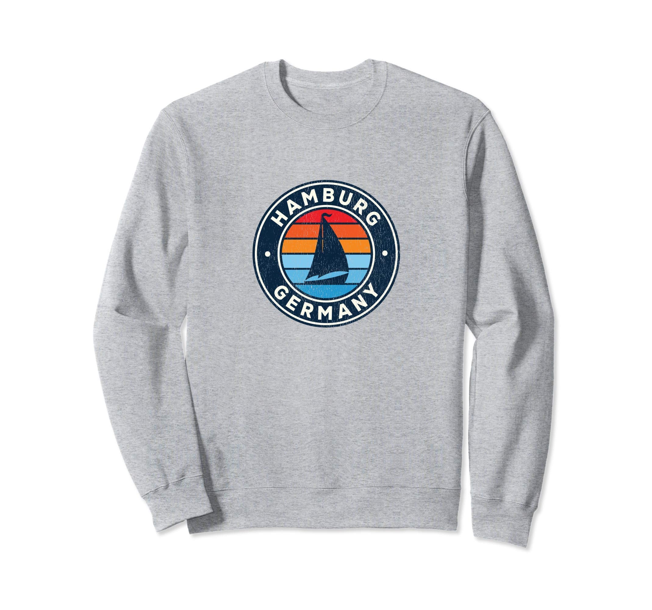 Hamburg Germany Sailboat 70S Sweatshirt - Graphic Print for Adults - T-Shirt, Sweatshirt, Hoodie