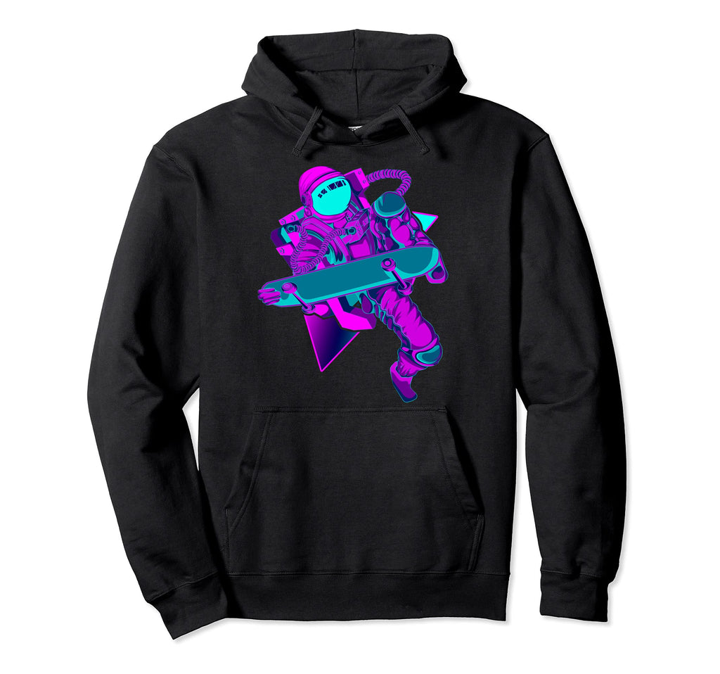 Skateboarding Synthwave 80S Art Hoodie - Custom Art Print for Adults - T-Shirt, Sweatshirt, Hoodie