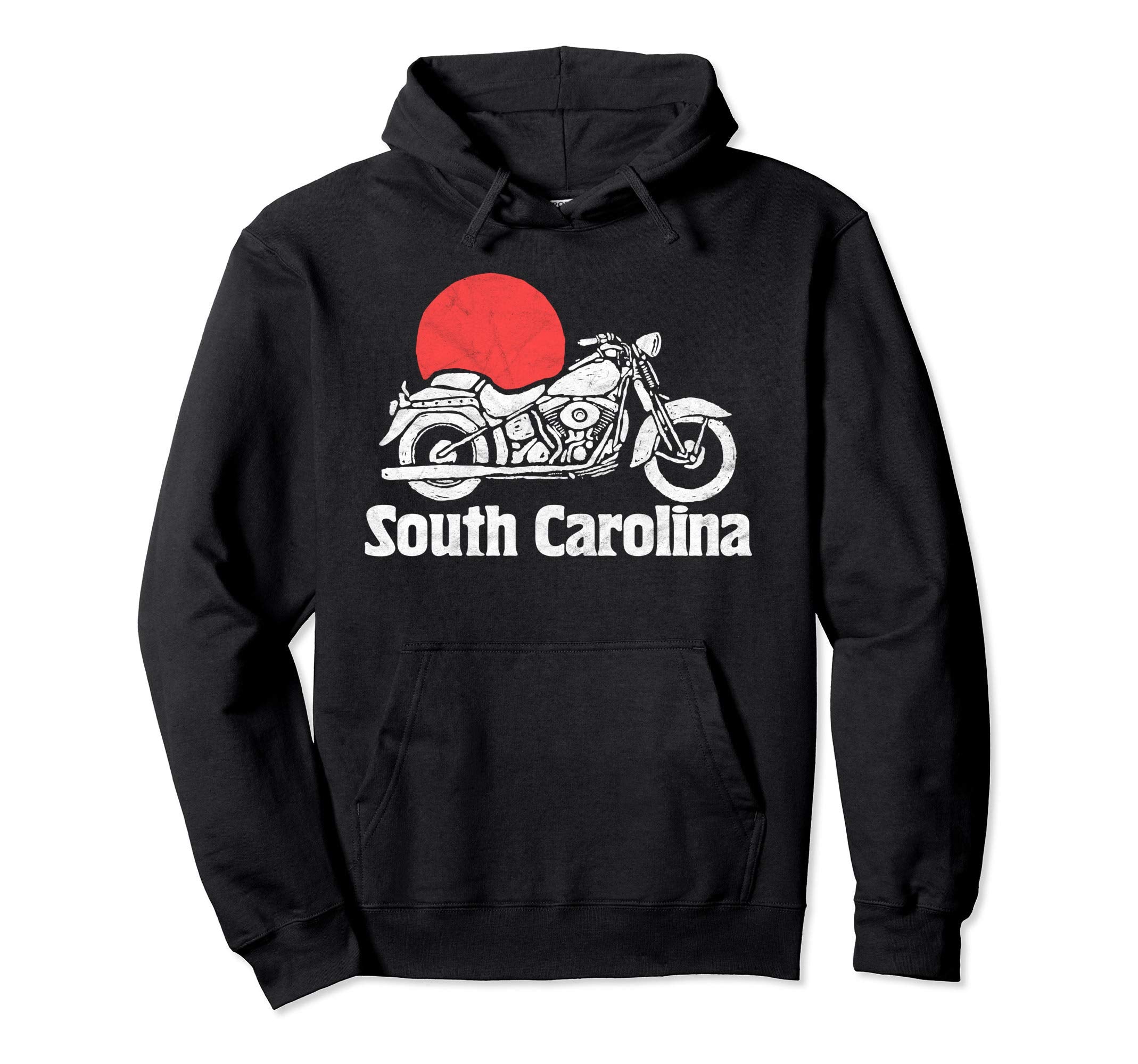 South Carolina Motorcycle Sun Hoodie - Minimalist Print for Adults - T-Shirt, Sweatshirt, Hoodie