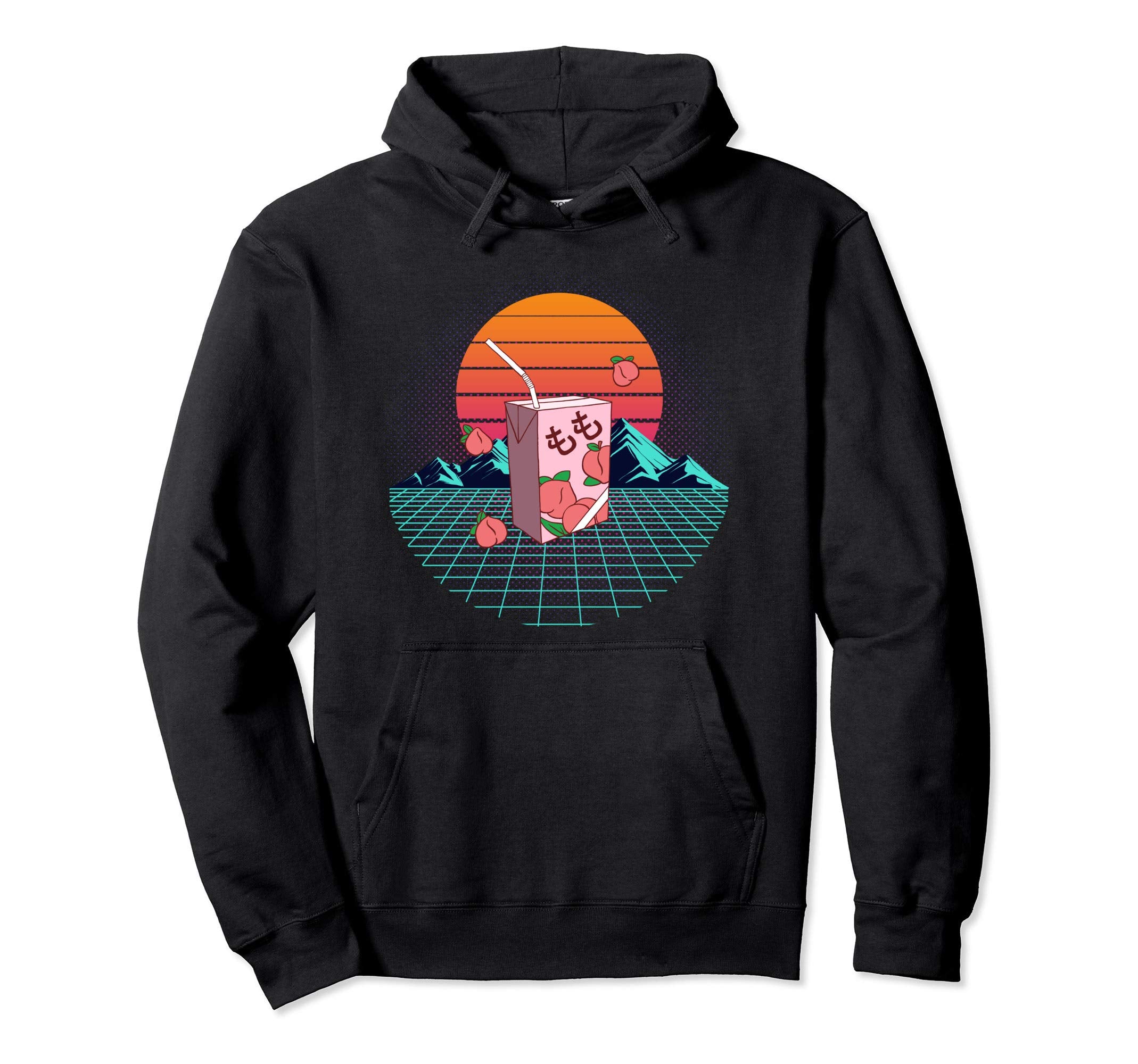 Vaporwave 90S Japanese Aesthetic Peach Hoodie - Custom Art Print Men Women - T-Shirt, Sweatshirt, Hoodie