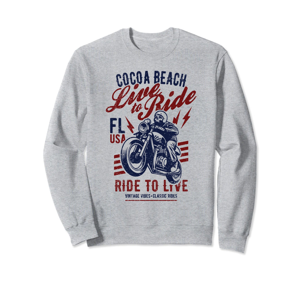 Cocoa Beach Florida Motorcycle Skull Sweatshirt - Aesthetic Graphic Unisex - T-Shirt, Sweatshirt, Hoodie