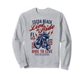 Cocoa Beach Florida Motorcycle Skull Sweatshirt - Aesthetic Graphic Unisex - T-Shirt, Sweatshirt, Hoodie