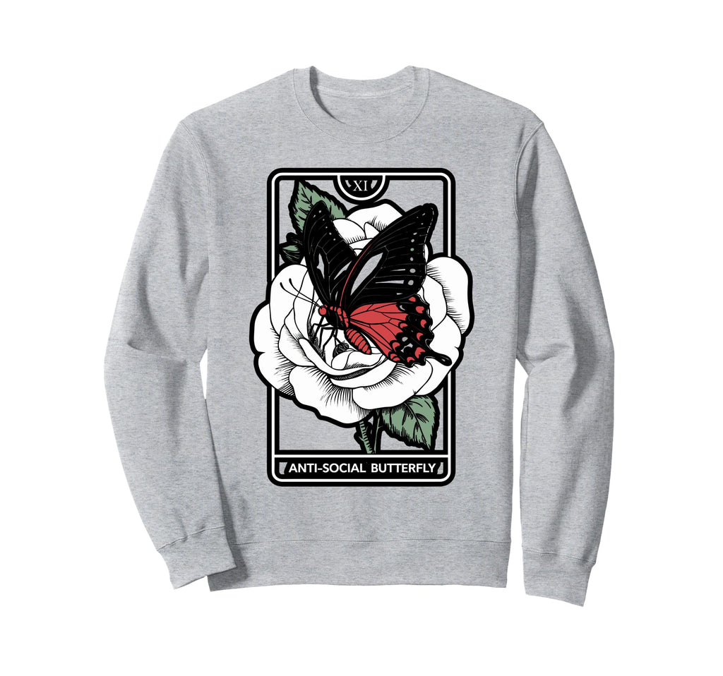 Anti Social Butterfly Gothic Tarot Sweatshirt - Streetwear Style Men Women - T-Shirt, Sweatshirt, Hoodie