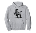 Western Cowboy Skeleton Playing Hoodie - Aesthetic Graphic for Adults - T-Shirt, Sweatshirt, Hoodie