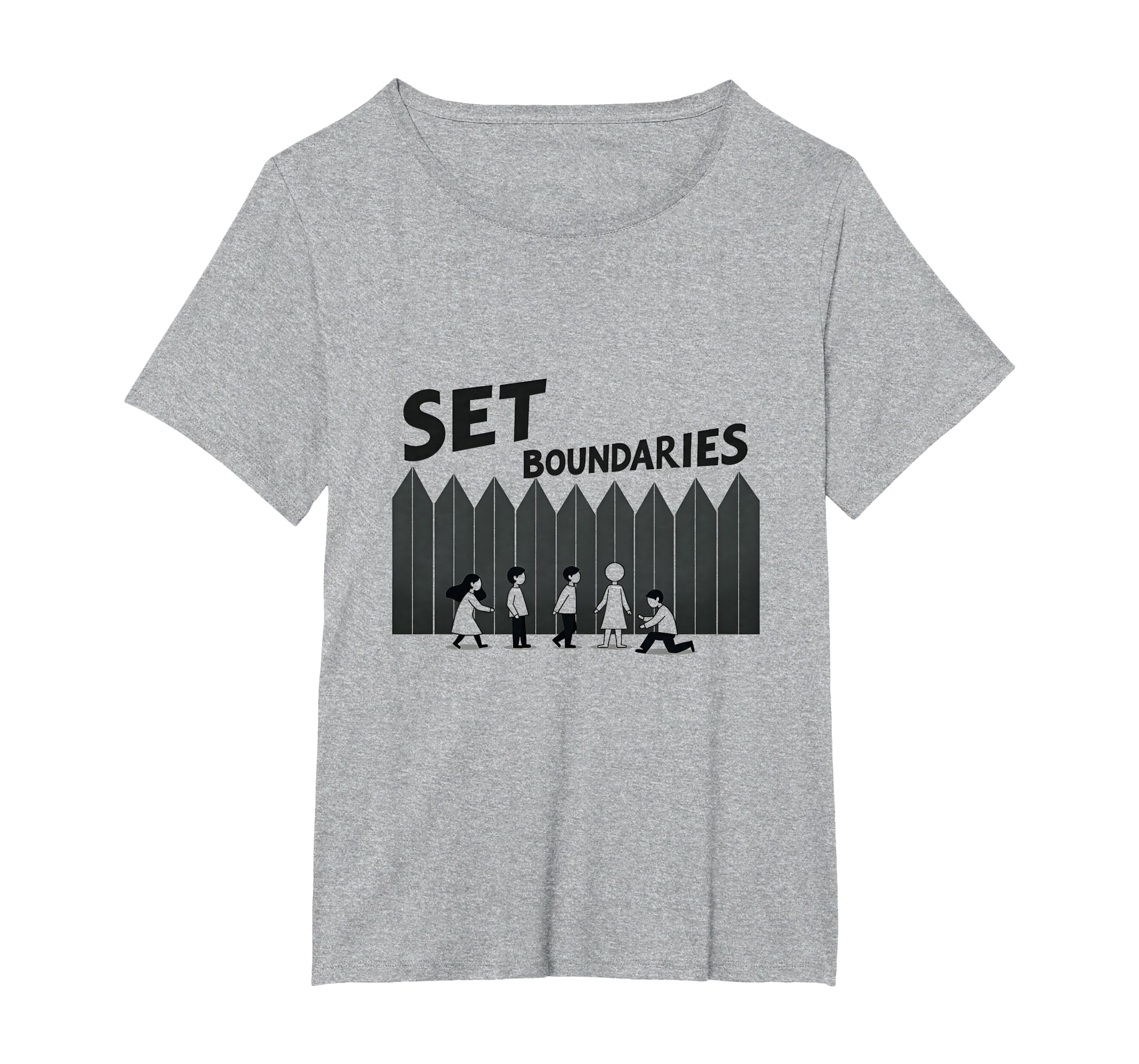 Set Boundaries Empowering Wall Art T-Shirt - Minimalist Print Men Women - T-Shirt, Sweatshirt, Hoodie