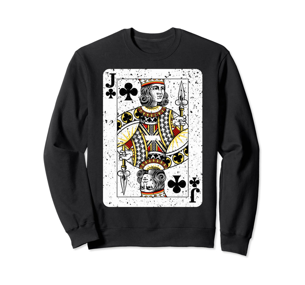 Jack Clubs Deck Playing Cards Sweatshirt - Fun Novelty Design Unisex - T-Shirt, Sweatshirt, Hoodie