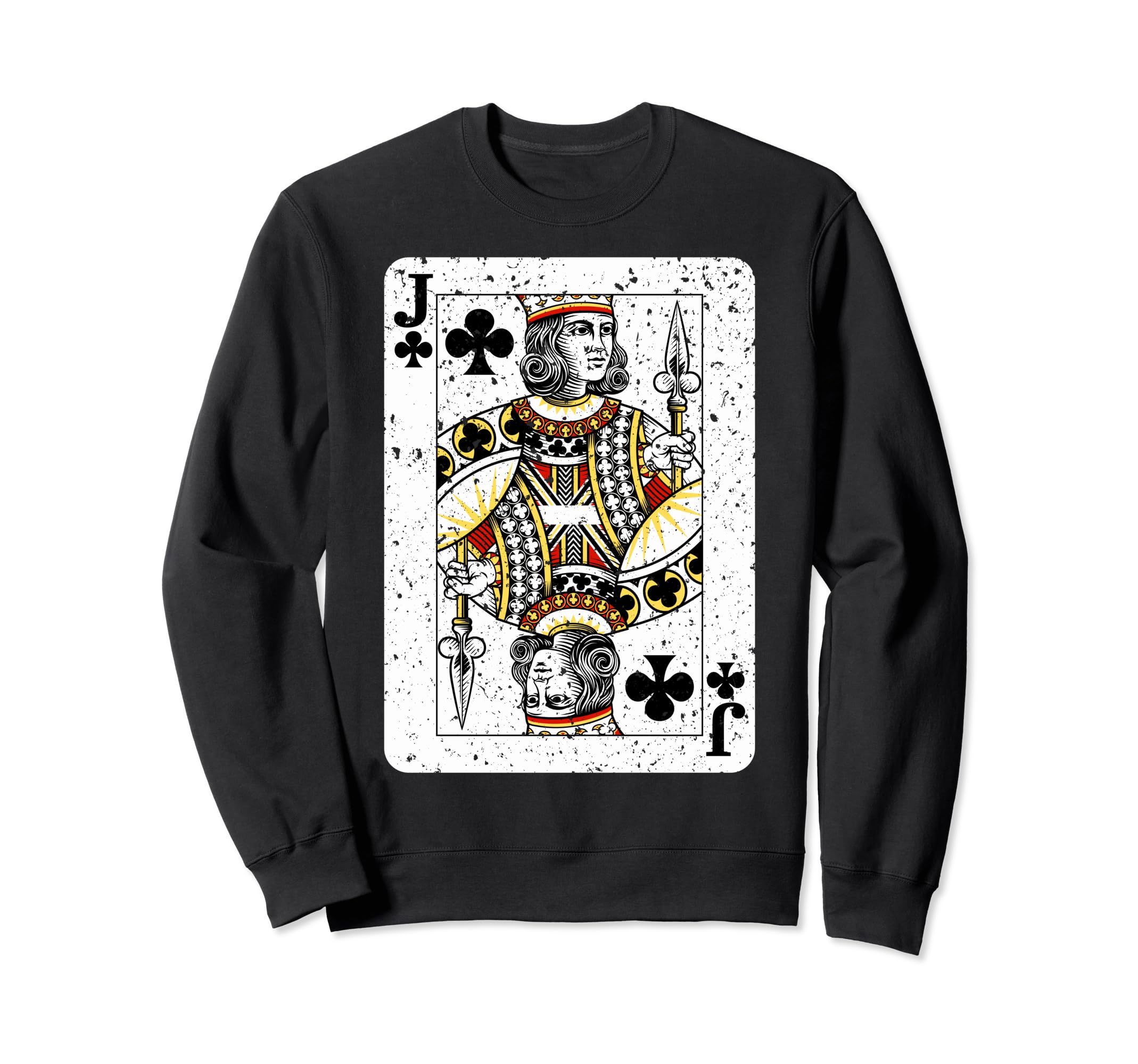 Jack Clubs Deck Playing Cards Sweatshirt - Fun Novelty Design Unisex - T-Shirt, Sweatshirt, Hoodie
