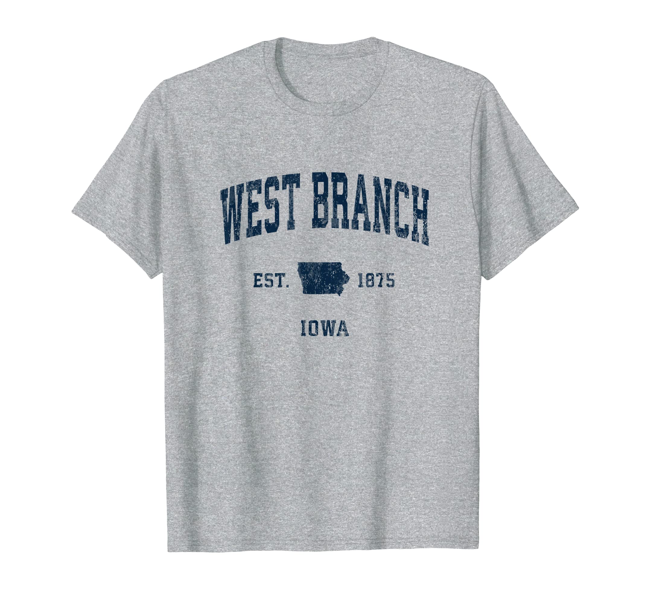 West Branch Iowa Ia Athletic Navy T-Shirt - Fun Novelty Design Men Women - T-Shirt, Sweatshirt, Hoodie