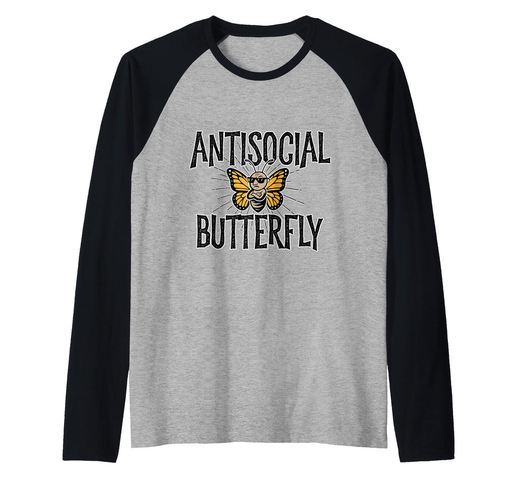 Antisocial Butterfly Funny Hermit Hoodie - Minimalist Print Men Women - T-Shirt, Sweatshirt, Hoodie