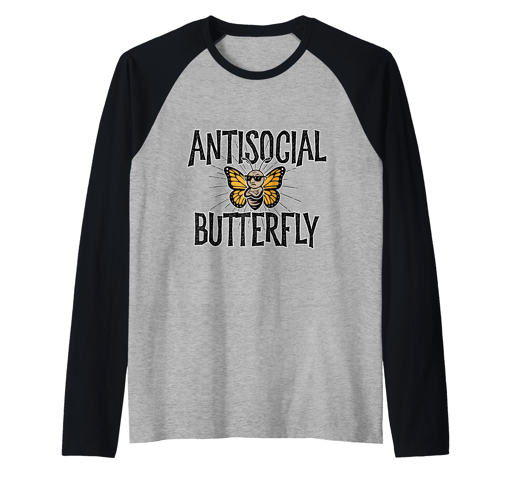 Antisocial Butterfly Funny Hermit Hoodie - Minimalist Print Men Women - T-Shirt, Sweatshirt, Hoodie
