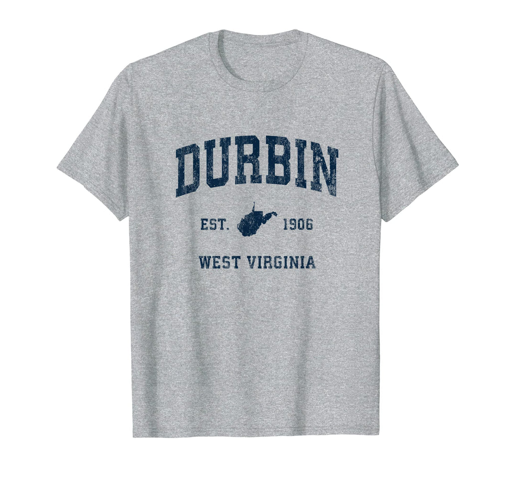 Durbin West Virginia Wv Athletic Navy T-Shirt - Trendy Graphic Men Women - T-Shirt, Sweatshirt, Hoodie