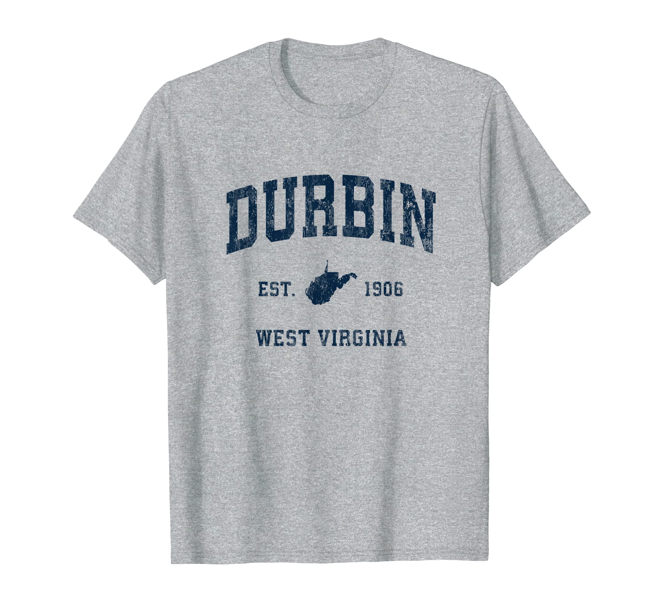Durbin West Virginia Wv Athletic Navy T-Shirt - Trendy Graphic Men Women - T-Shirt, Sweatshirt, Hoodie