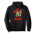 Zombie Pin Up Halloween Beauty Brains Hoodie - Custom Art Print Men Women - T-Shirt, Sweatshirt, Hoodie