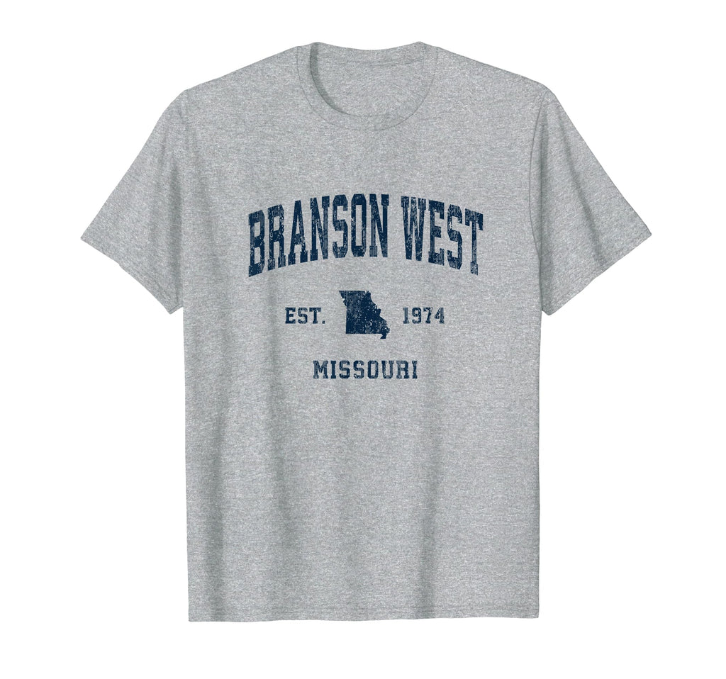 Branson West Missouri Mo Athletic Navy T-Shirt - Custom Art Print Unisex - T-Shirt, Sweatshirt, Hoodie