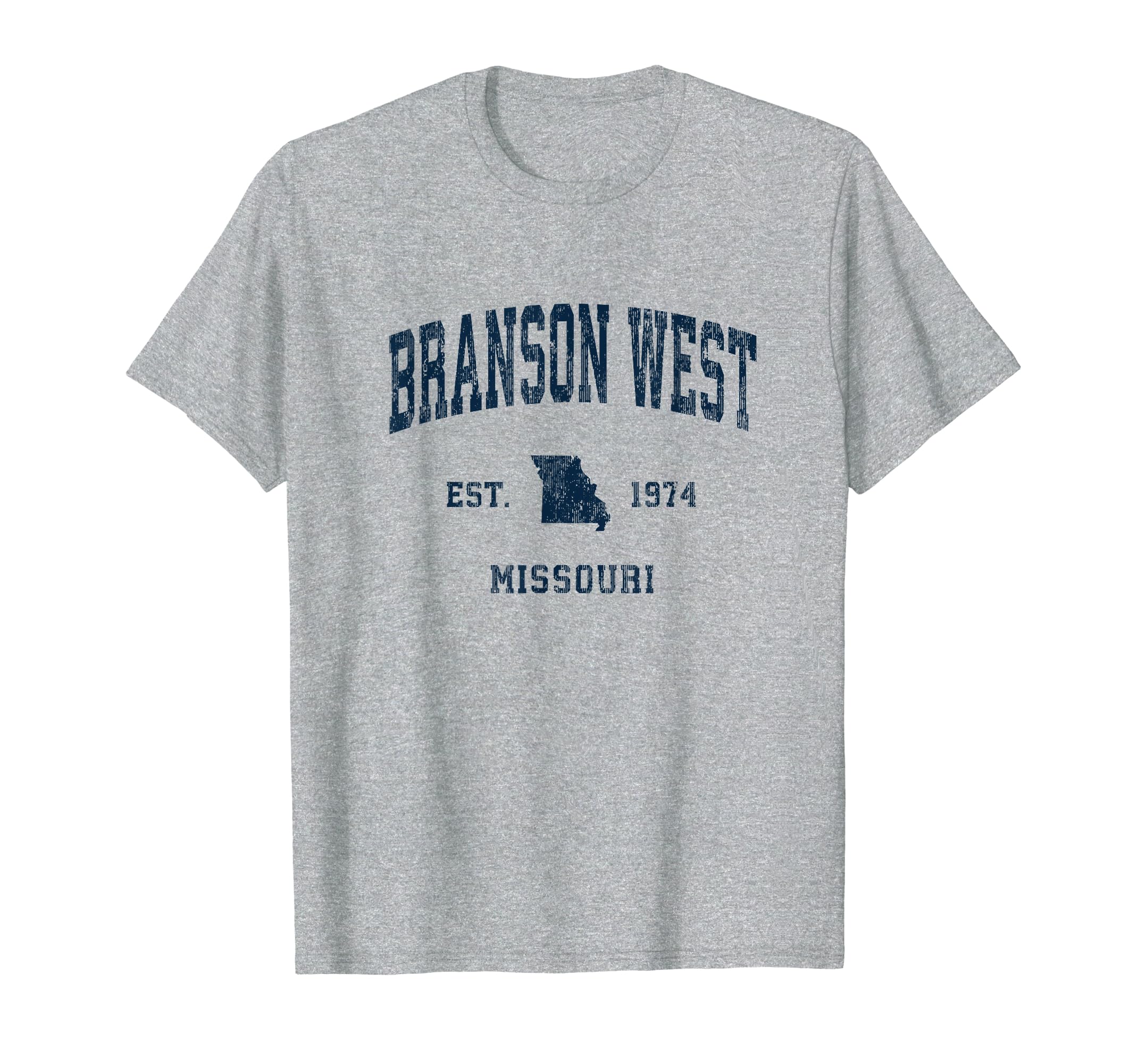 Branson West Missouri Mo Athletic Navy T-Shirt - Custom Art Print Unisex - T-Shirt, Sweatshirt, Hoodie