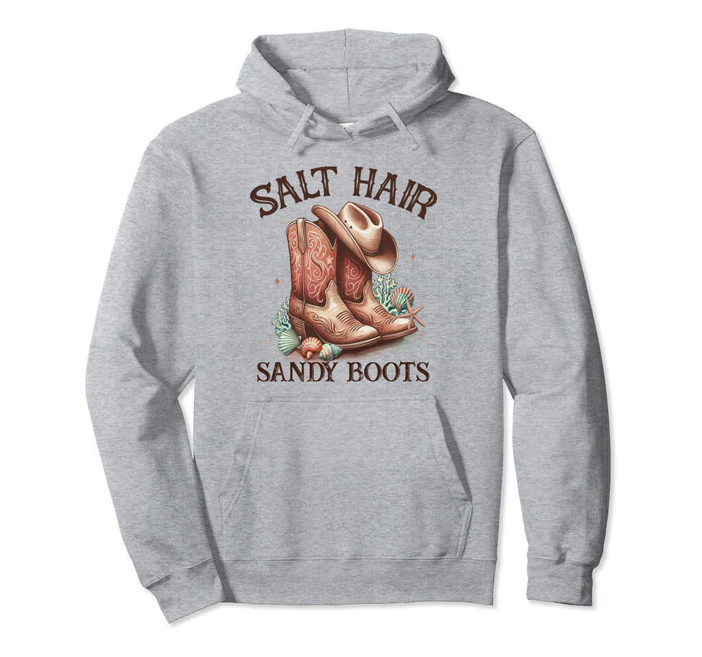 Cowgirl Summer Salt Hair Sandy Boots Cowboy Hoodie - Trendy Graphic Unisex - T-Shirt, Sweatshirt, Hoodie