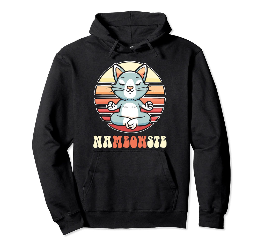 Cat Yoga Practicing Mindfulness Hoodie - Streetwear Style Men Women - T-Shirt, Sweatshirt, Hoodie