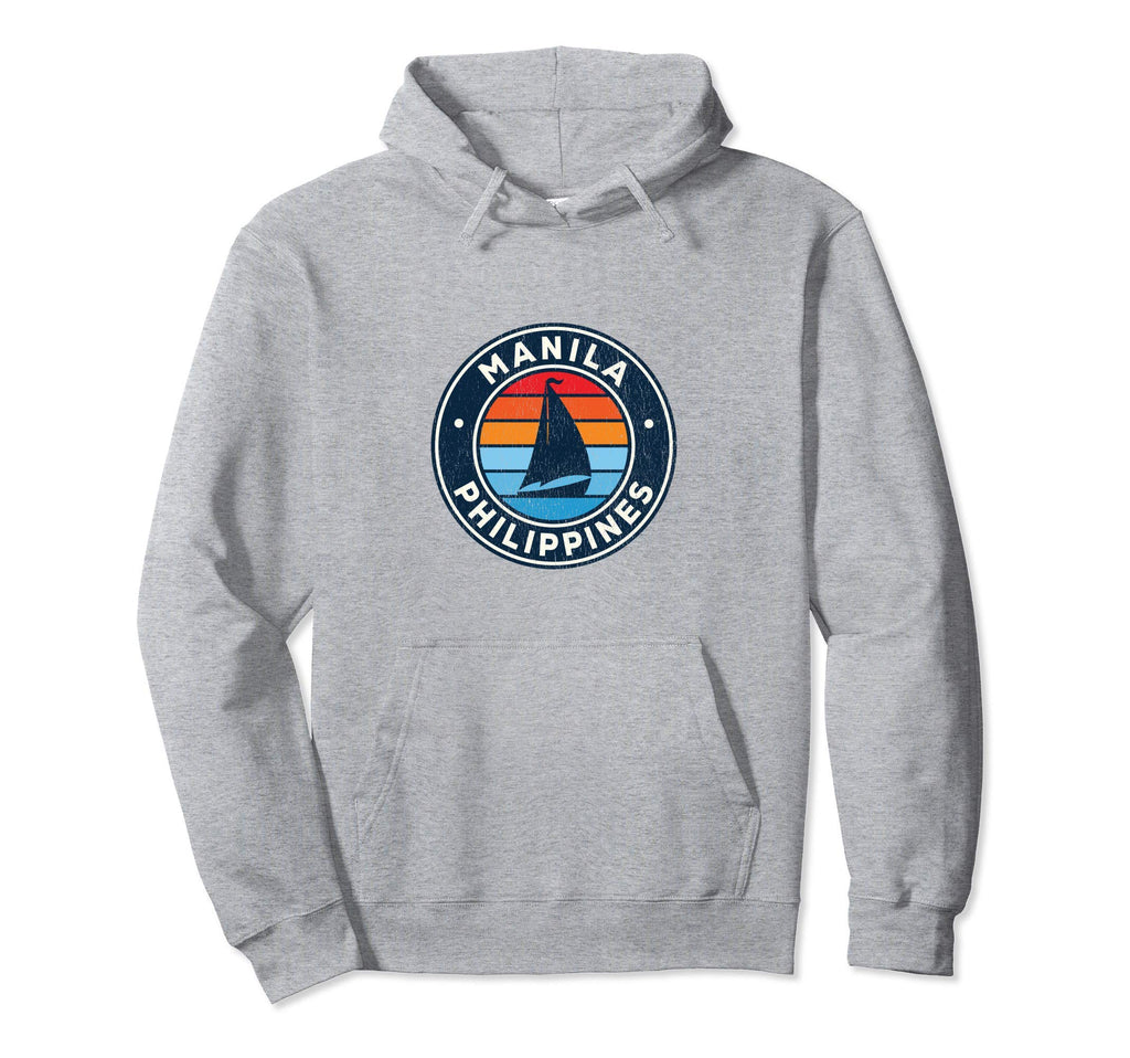 Manila Philippines Sailboat 70S Hoodie - Fun Novelty Design Unisex - T-Shirt, Sweatshirt, Hoodie
