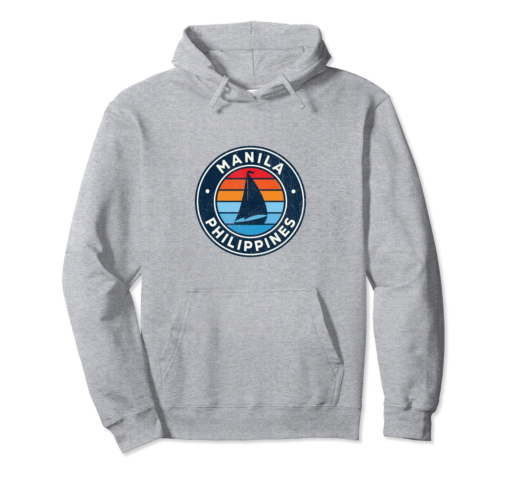 Manila Philippines Sailboat 70S Hoodie - Fun Novelty Design Unisex - T-Shirt, Sweatshirt, Hoodie