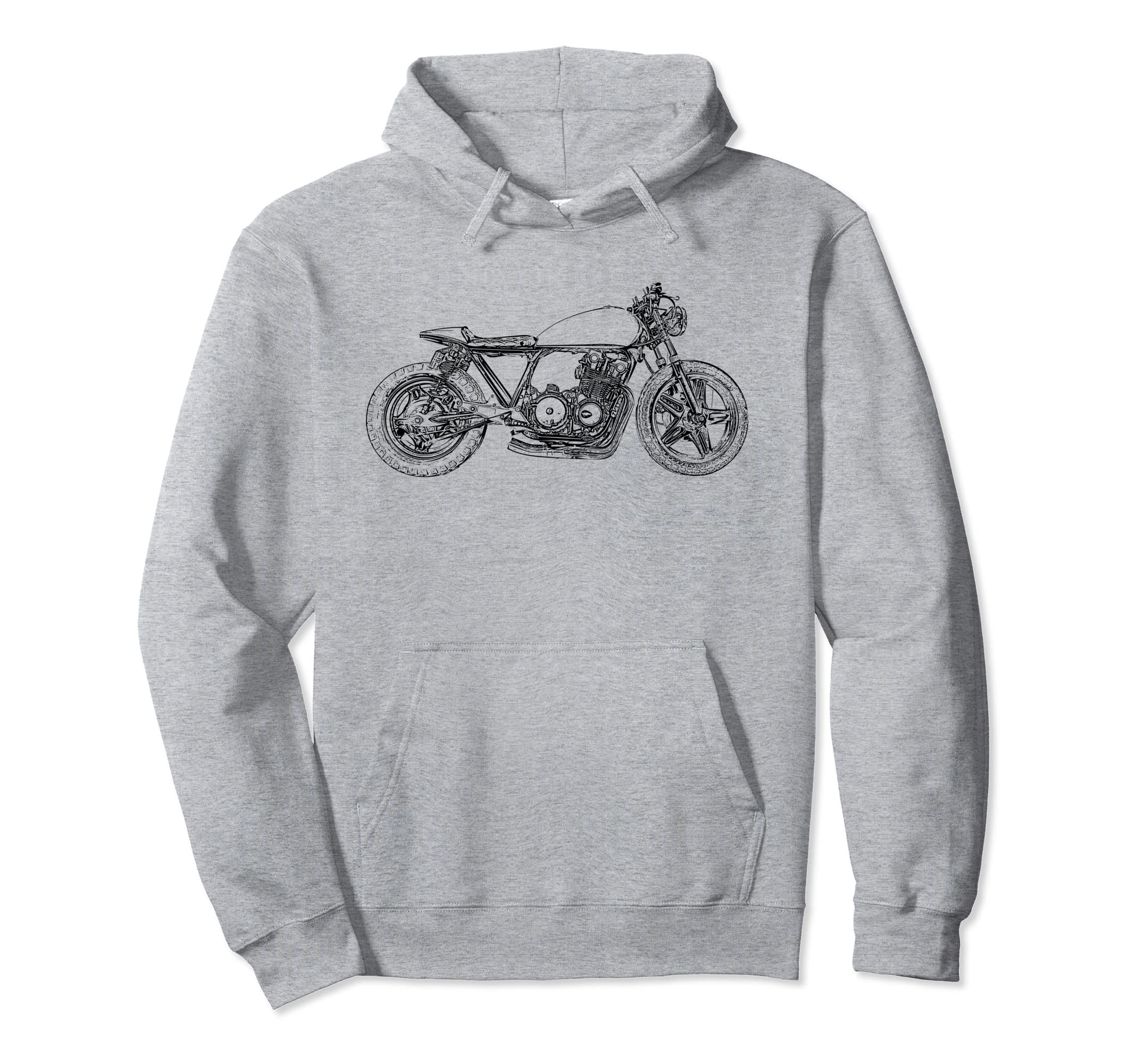 Cafe Racer Motorcycle Gear Head Hoodie - Minimalist Print Unisex - T-Shirt, Sweatshirt, Hoodie