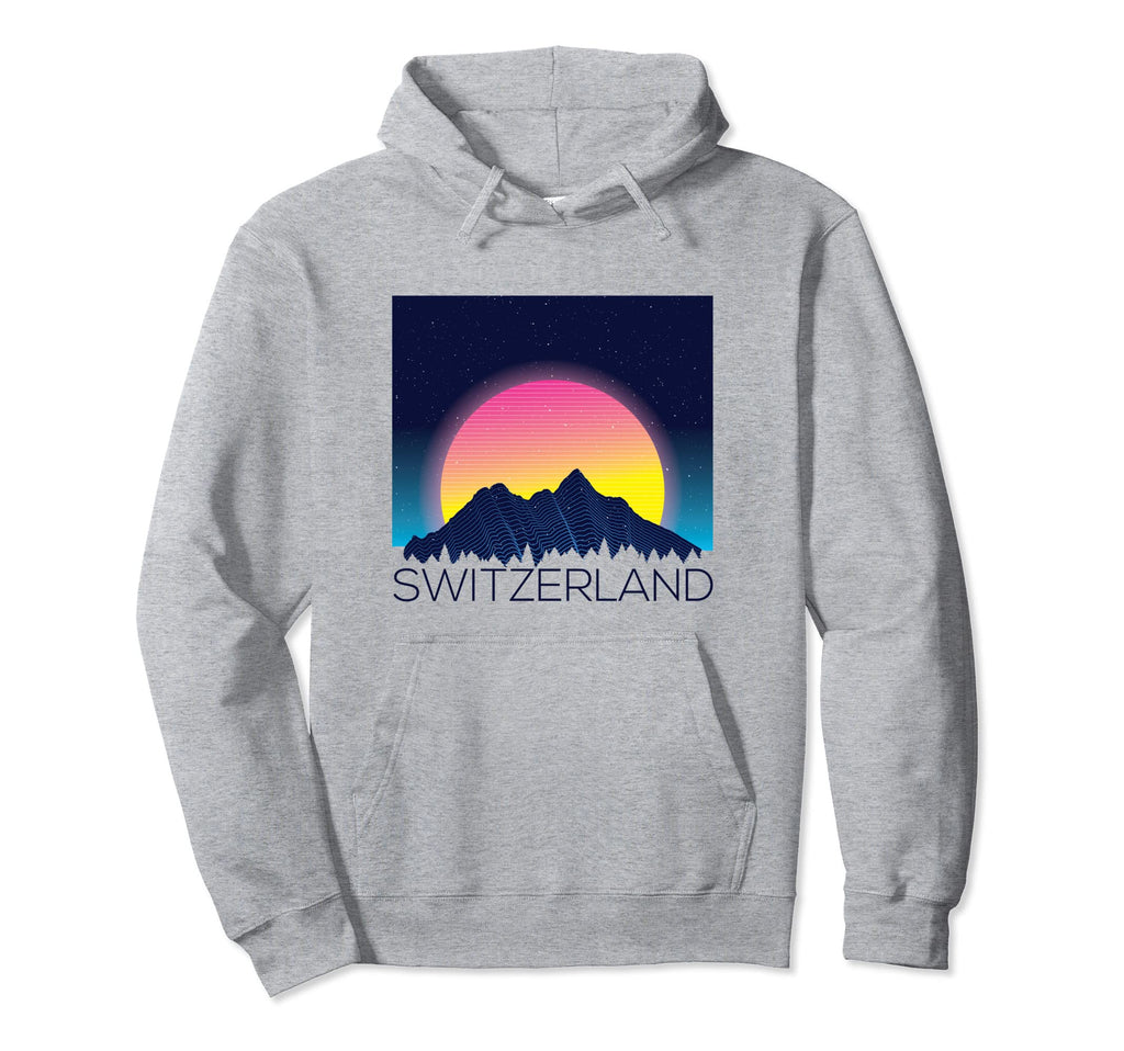 Switzerland Swiss Mountain Alps Sunset Hoodie - Unique Graphic Men Women - T-Shirt, Sweatshirt, Hoodie